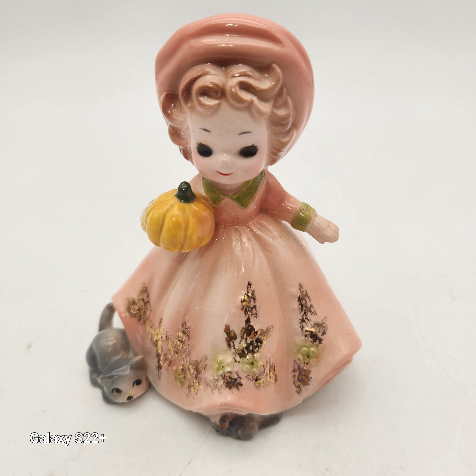 Rare Vintage Josef Originals October girl Figurine 1974 pumpkin Book Item READ