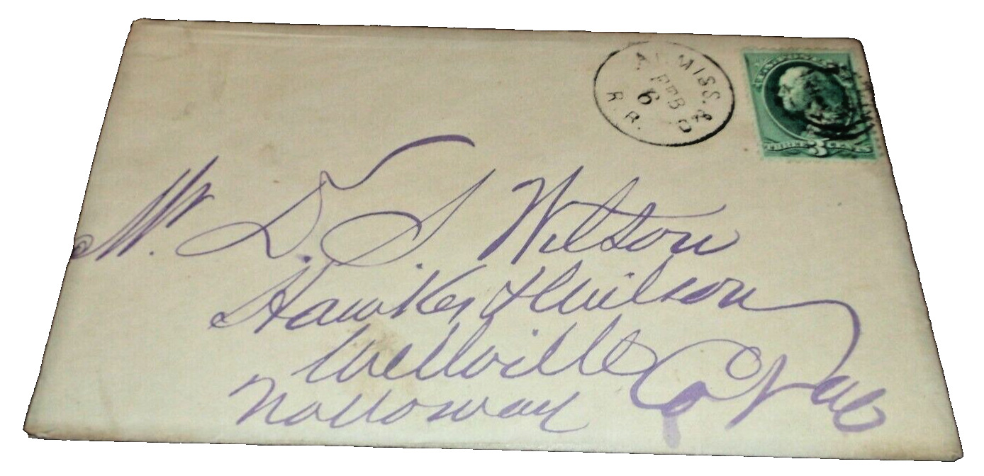 1875 ATLANTIC MISSISSIPPI & OHIO RAILROAD N&W RPO ENVELOPE PETERSBURG VIRGINIA