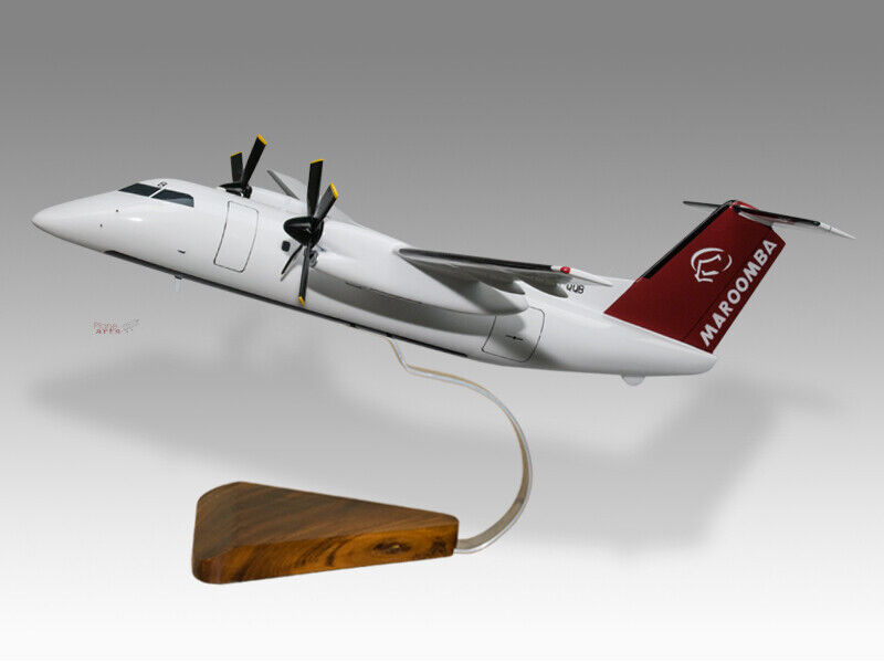 De Havilland Dash 8-100 Maroomba Airlines Solid Wood Handmade Desktop Model
