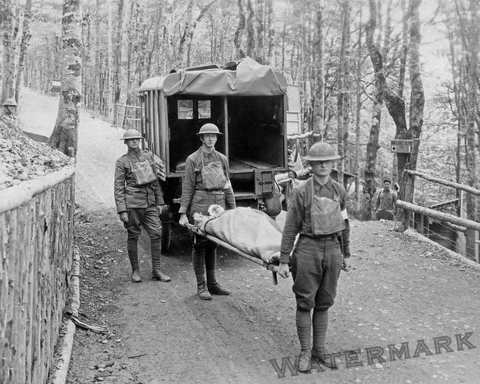 WWI (Germany) US  ARMY Ambulance Wagon Year 1918   8x10 Photo