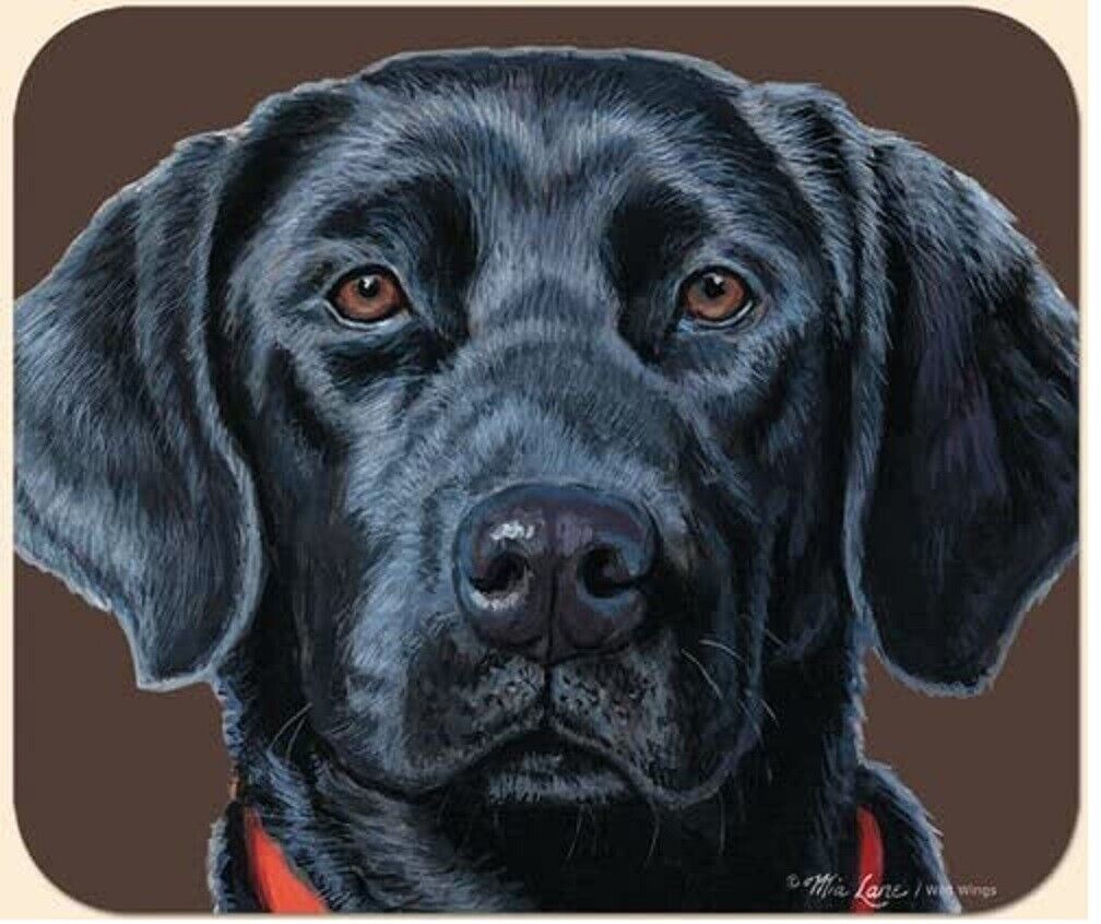 MOUSE PAD--Black Lab Portrait--Polyester Front Neoprene Back **Beautiful**  