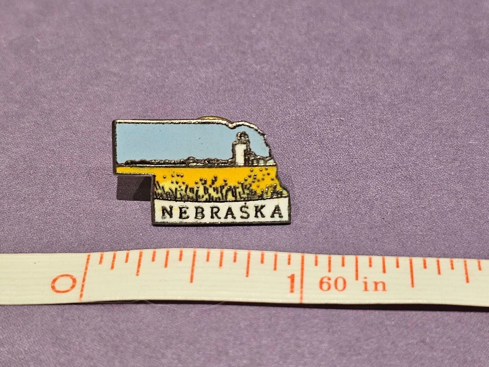 Nebraska Lapel Hat Jacket Pin Vintage By MAFCO Cornhusker State Souvenir