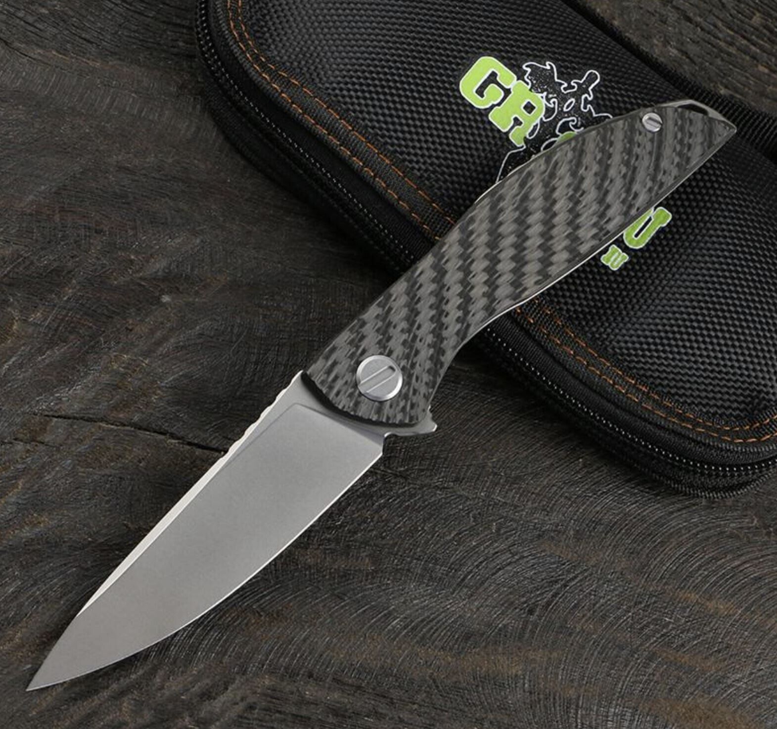 Green Thorn  D2 Hation Zero  Carbon fiber  TC4 titanium Folding knife EDC