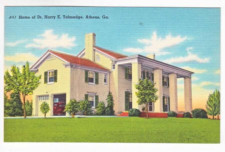 Postcard: Home of Dr. Harry E. Talmadge, Athens Ga