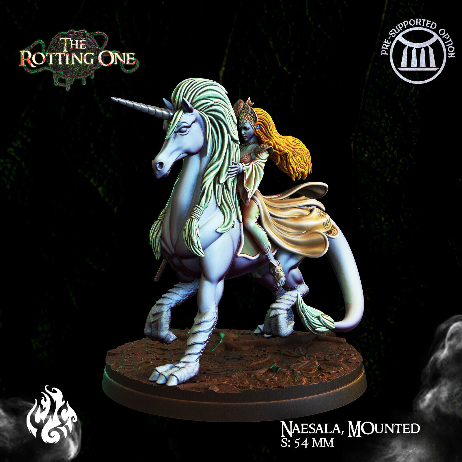Naesala, Elf Sorceress (Mounted) 40/75mm+ Miniatures - DnD, Warhammer 40k