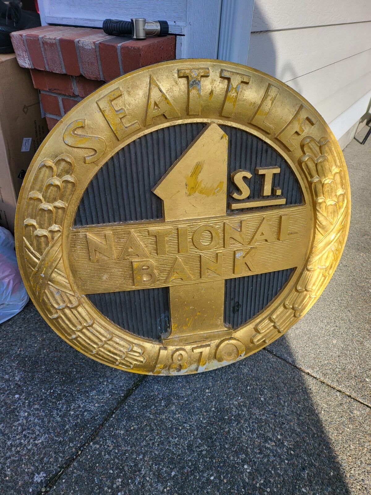 Vintage Seattle 1ST National Bank Sign