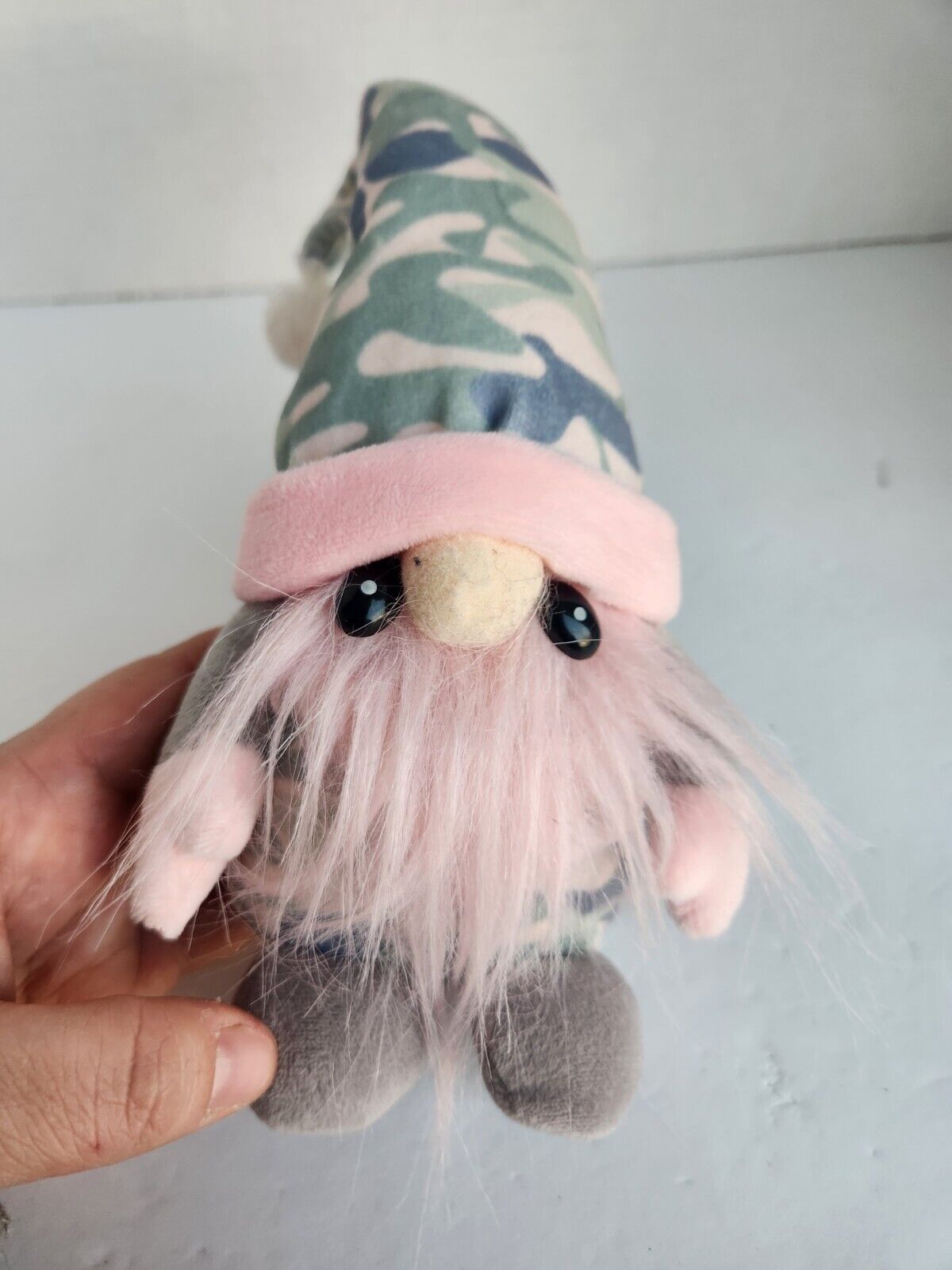 HUG Feel The Love Plush Stuffed Animal Gnome Pink Camo Cute NWT