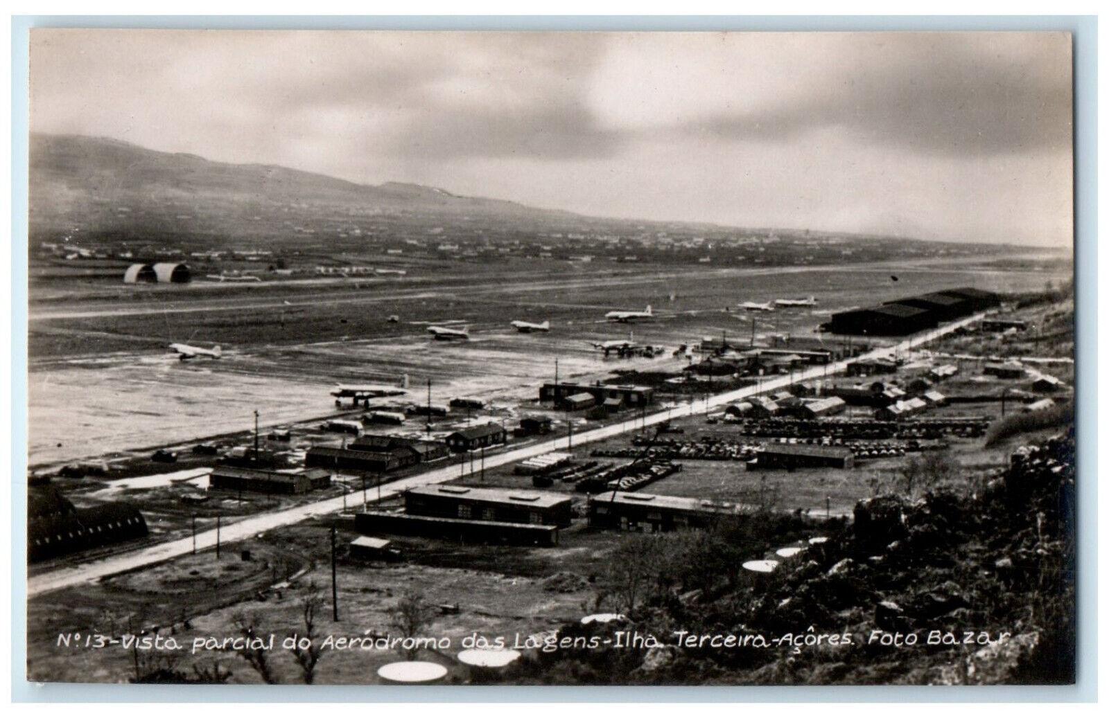 c1940's Partial View Lajes Aerodrome-Ilha Terceira-Acores RPPC Photo Postcard