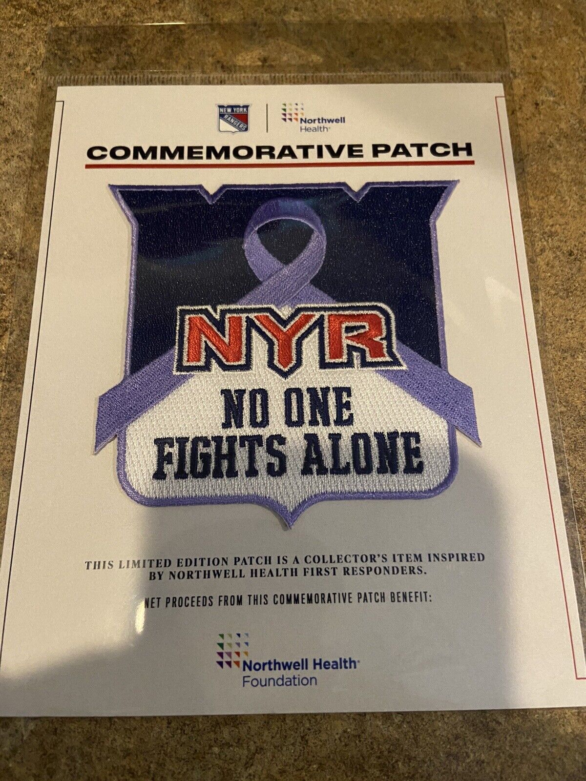 2021 New York Rangers Autism awareness Special patch 