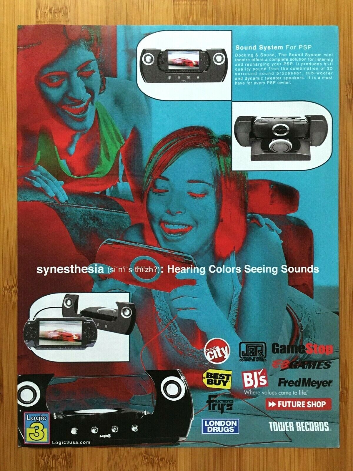 2006 Logic 3 PSP Sound System Speakers Print Ad/Poster Promo Art Synesthesia 