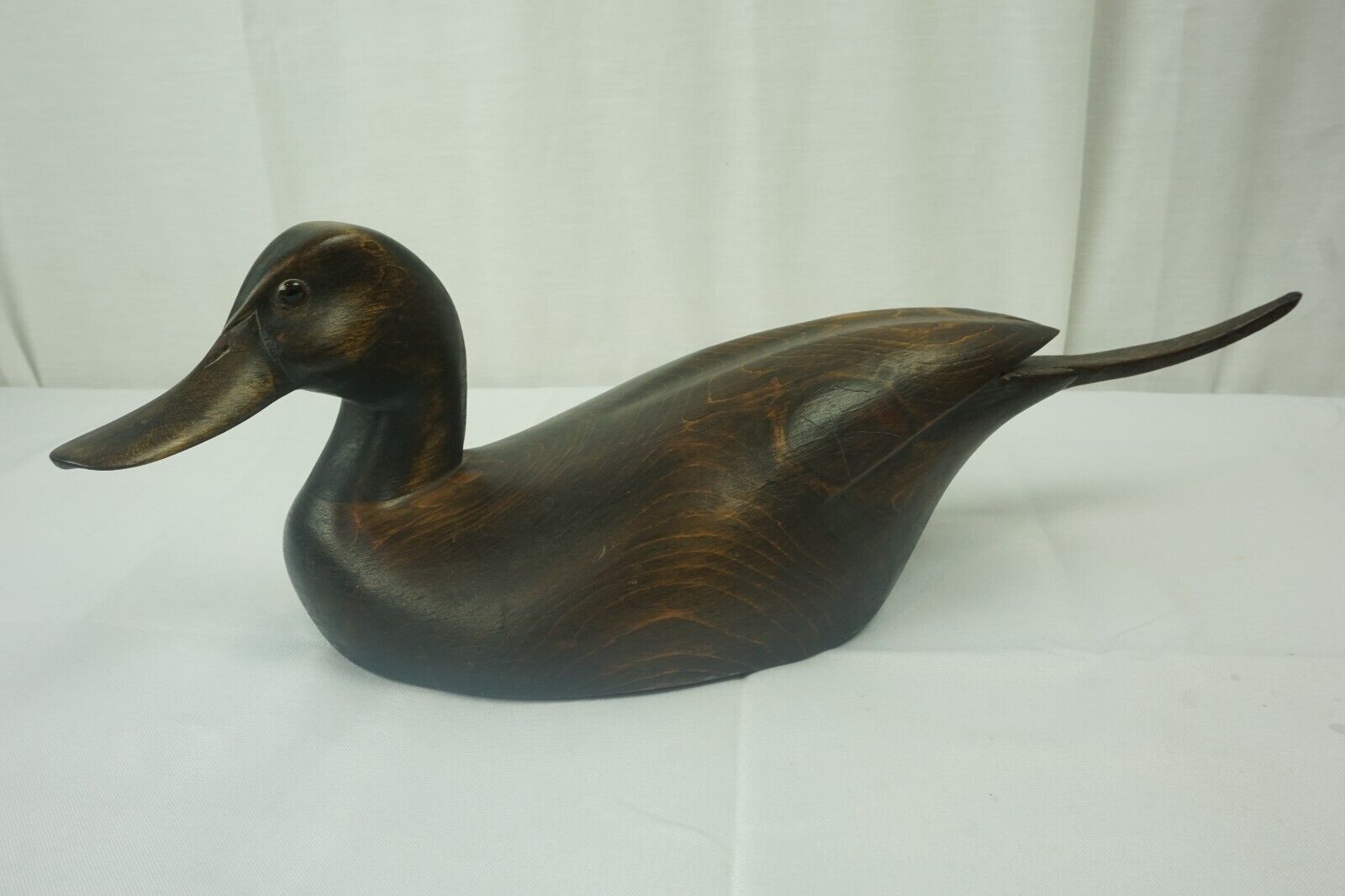 C. Hargraves Hand Carved Wooden Pin Tail Duck Signed 18\