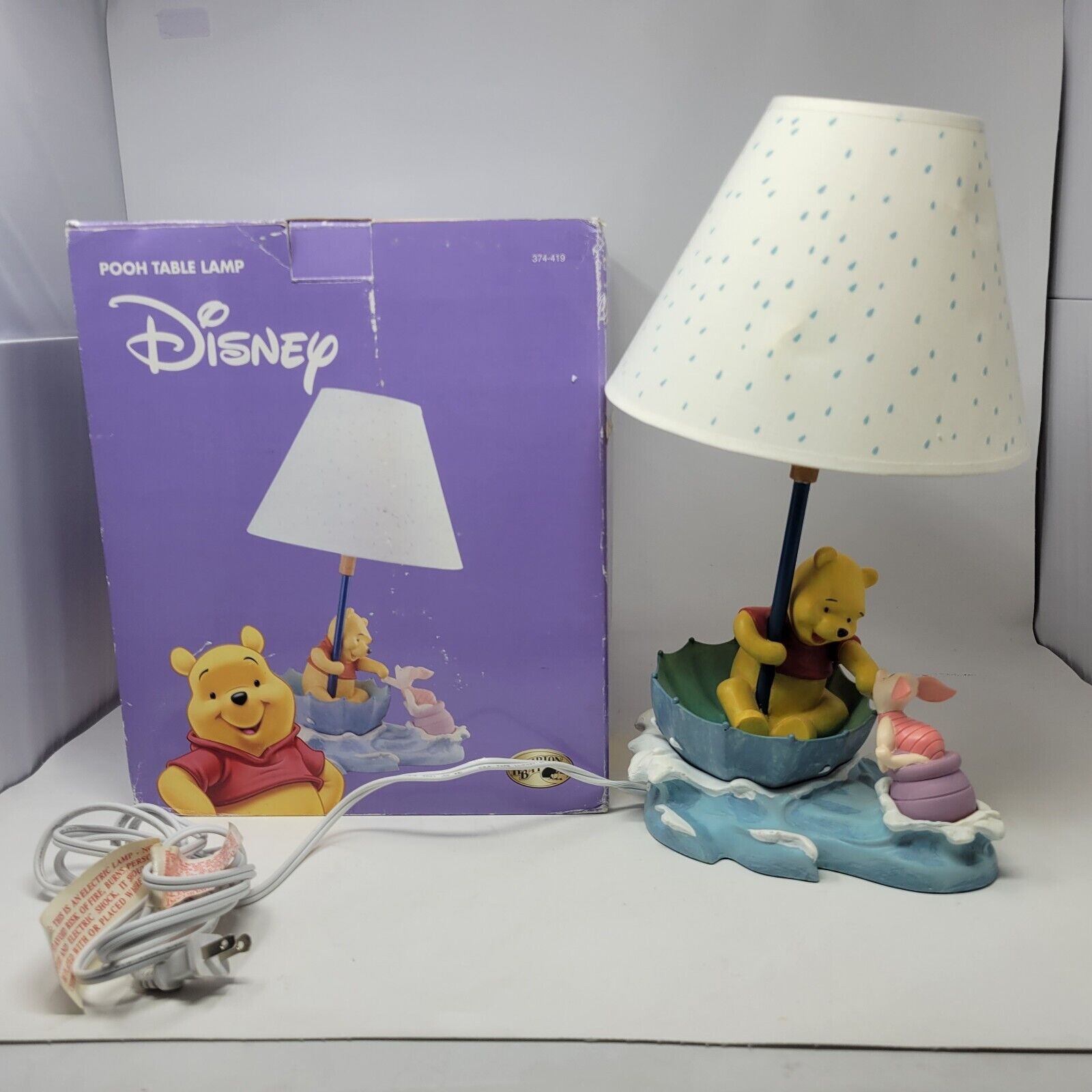 Hampton Bay Disney Winnie The Pooh And Piglet  Umbrella Nursery Lamp