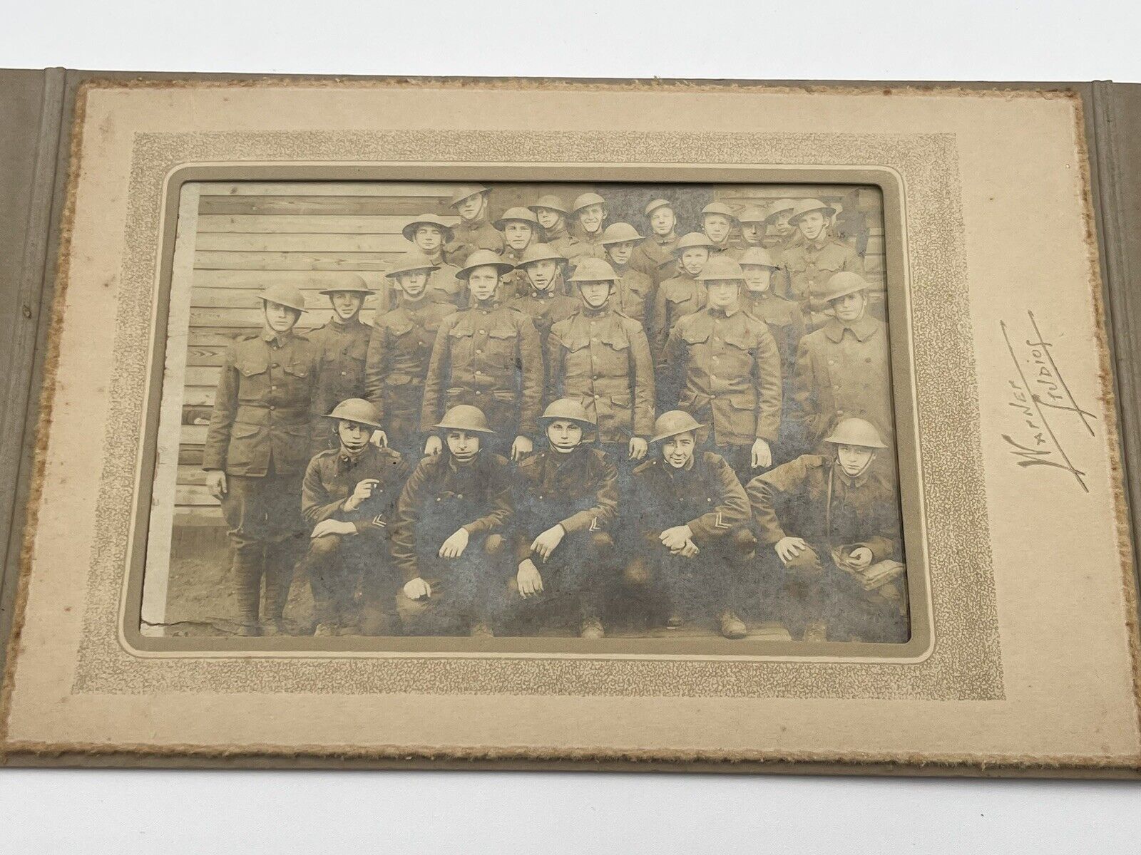 Antique Military Photo Soldiers Company World War 1 Photograph - 7” X 5”