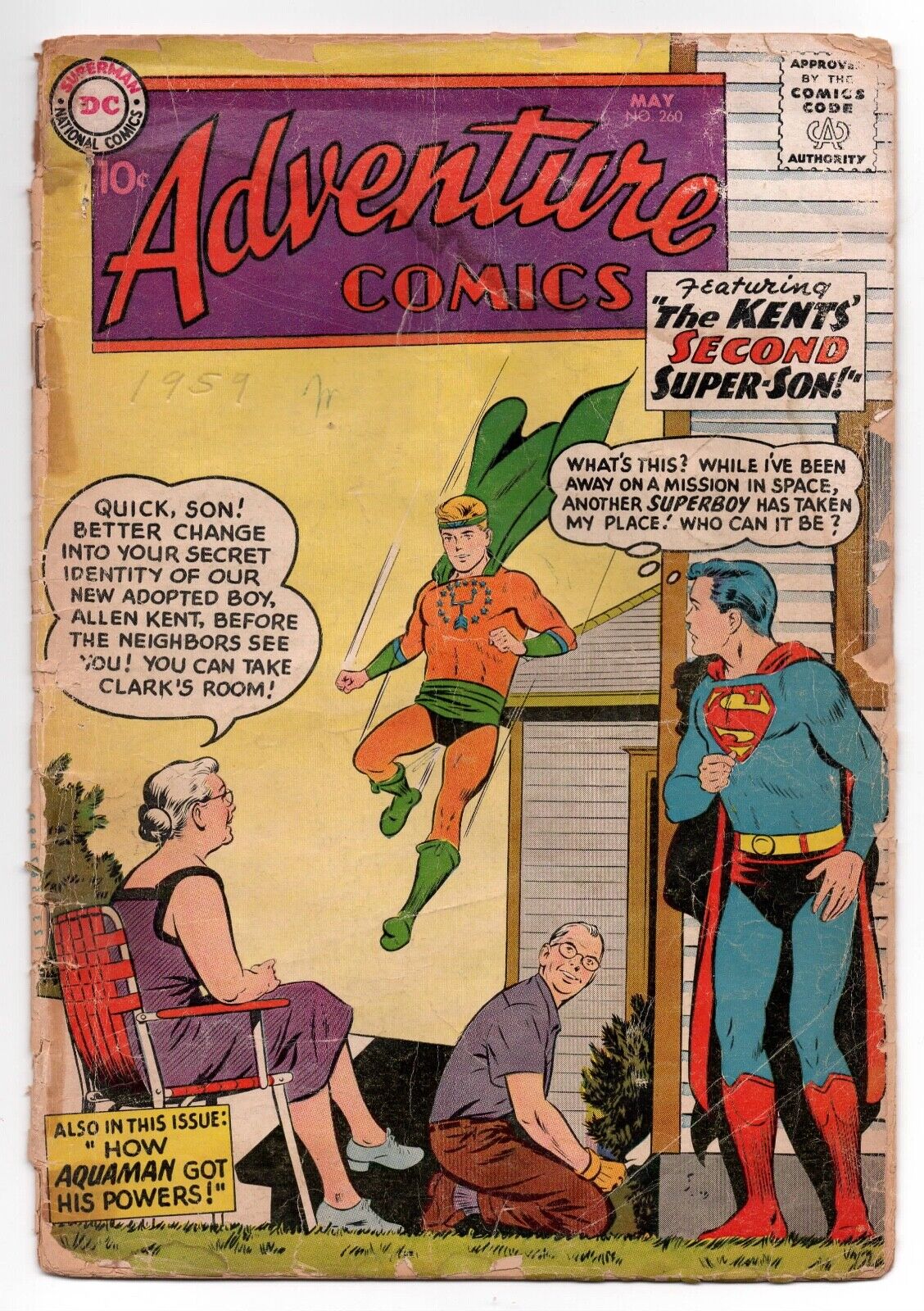 Adventure Comics #260 (May 1959, DC) 1st app. of the Silver Age Aquaman | PR 0.5