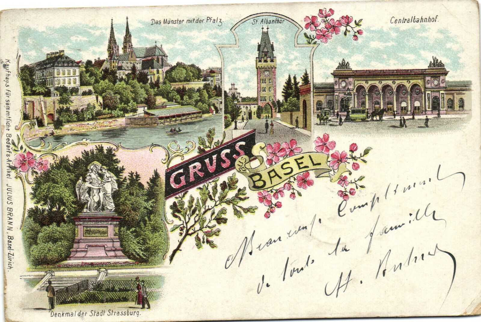 PC SWITZERLAND, GREETING FROM BASEL, vintage LITHO postcard (b29450)
