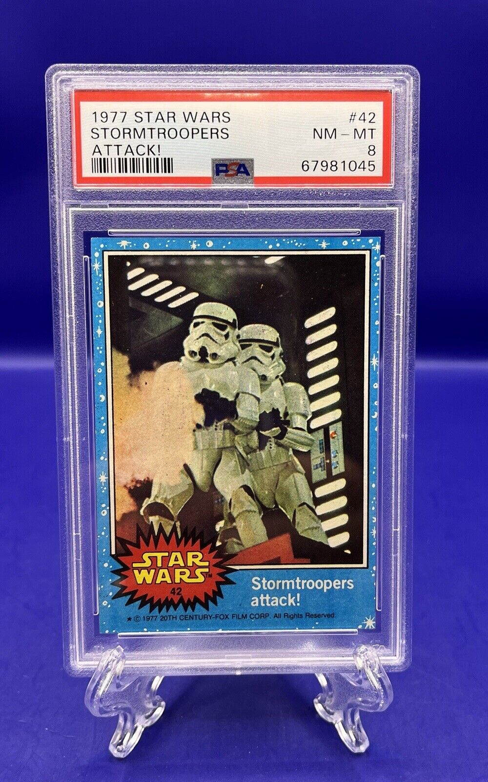 1977 Topps Star Wars #42 Stormtroopers Attack PSA 8 NM-MT Fresh Beauty
