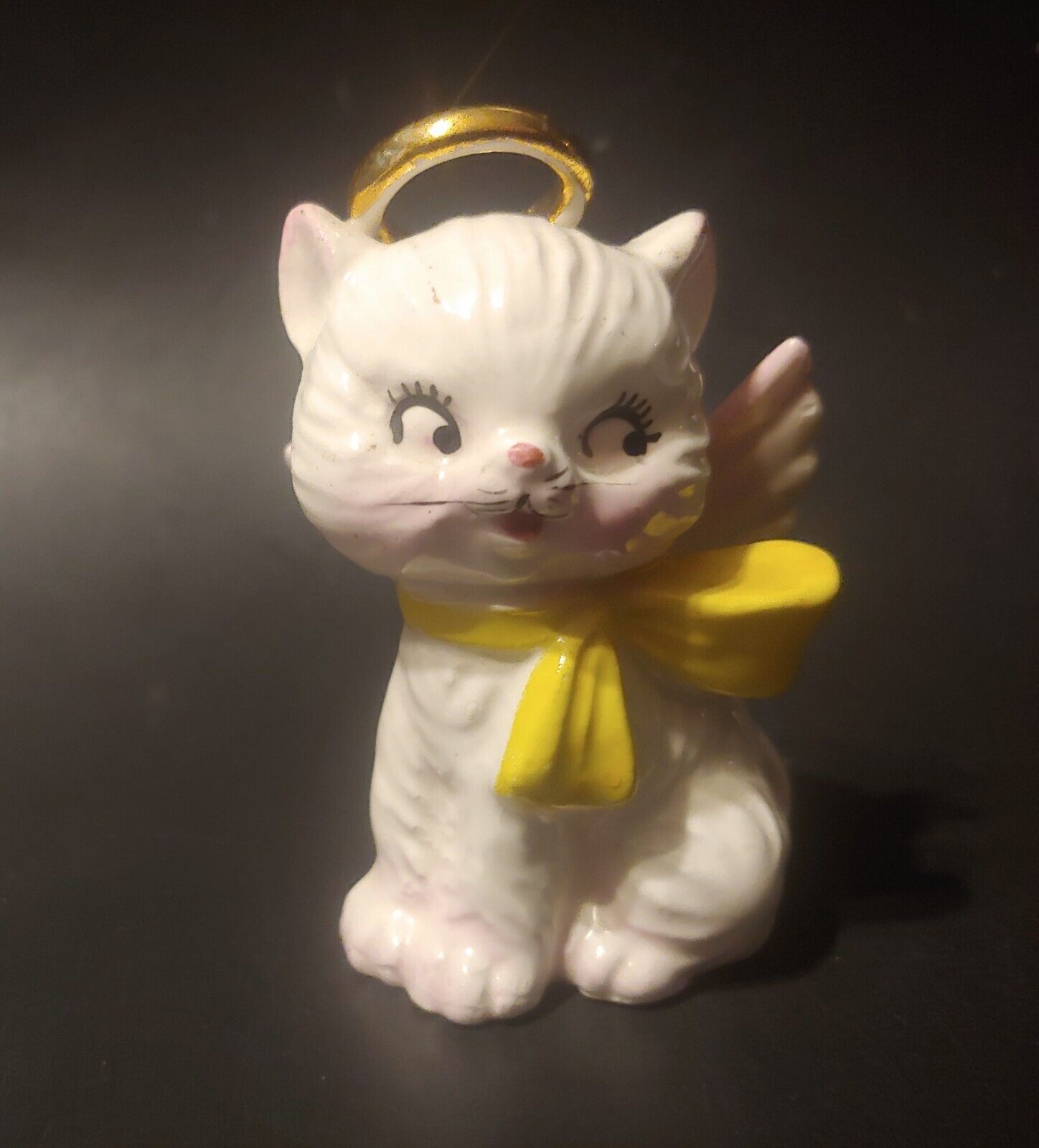 Vtg Napco Angel Kitten Kitty Cat Figurine Japan Halo Christmas Holiday
