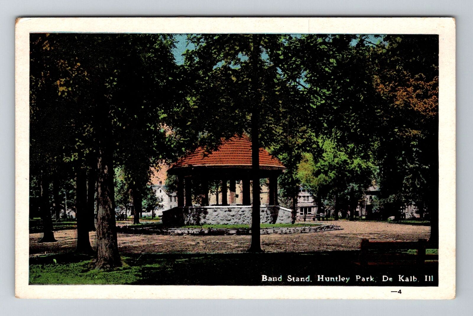 DeKalb, IL-Illinois, Band Stand Huntley Park Antique, Vintage Souvenir Postcard