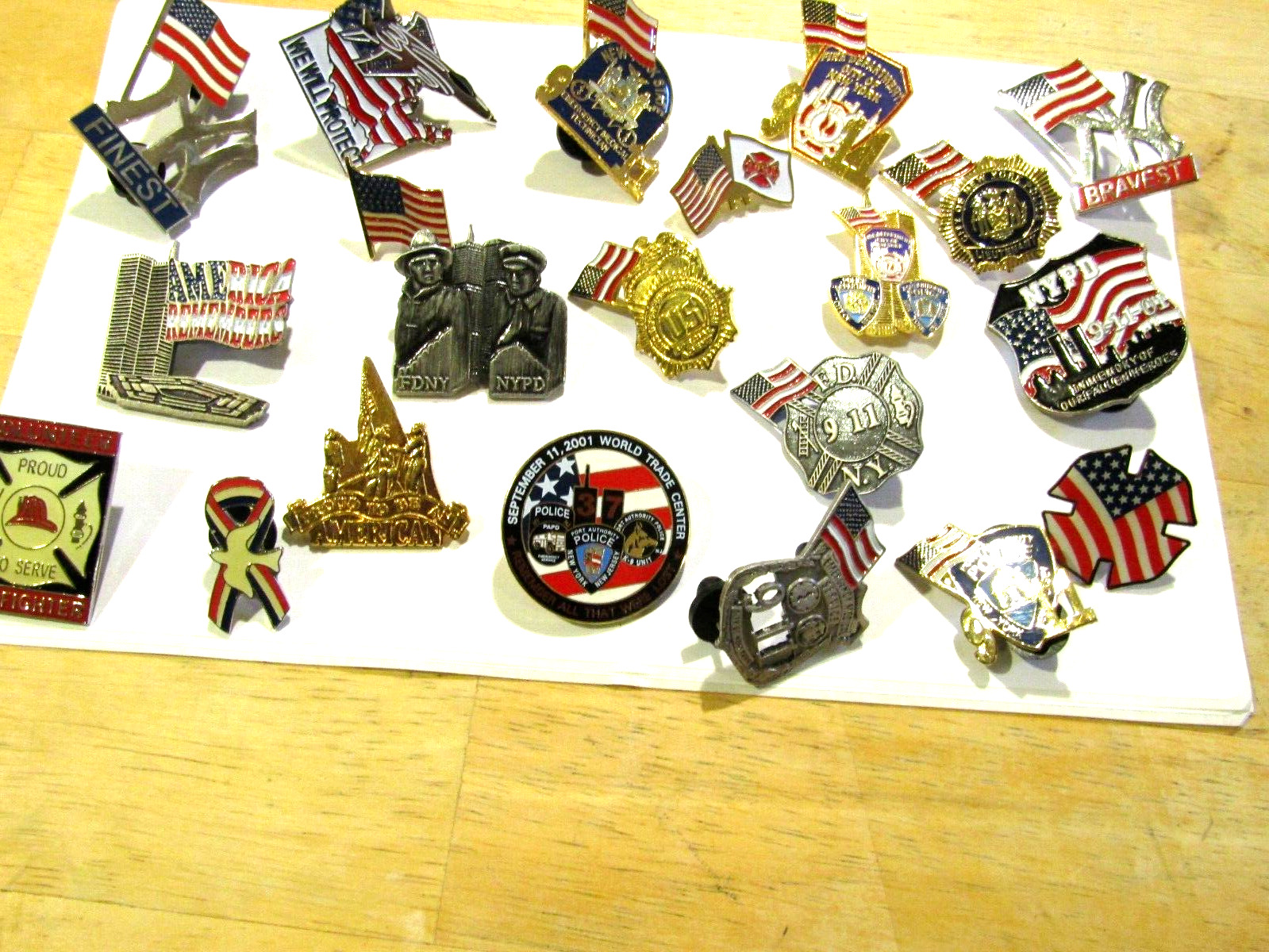 Lot of 21 9/11 Commemorative LAPEL PINS FDNY NYPD EMS EMT 911 First Responders