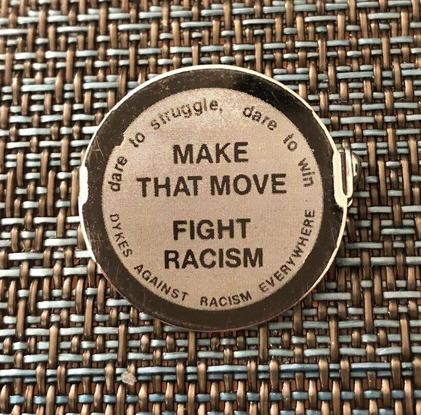 DARE Lesbians Against Racism 1980 Protest Cause Pin Button LGBTQ Civil Rights