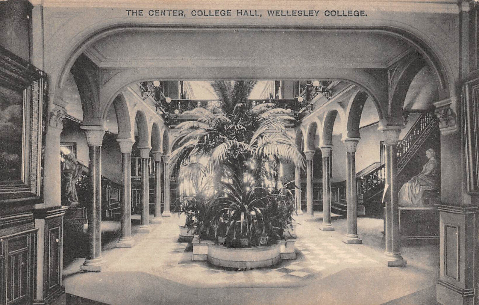UPICK POSTCARD The Center College Hall Wellesley College MA Unposted c1910