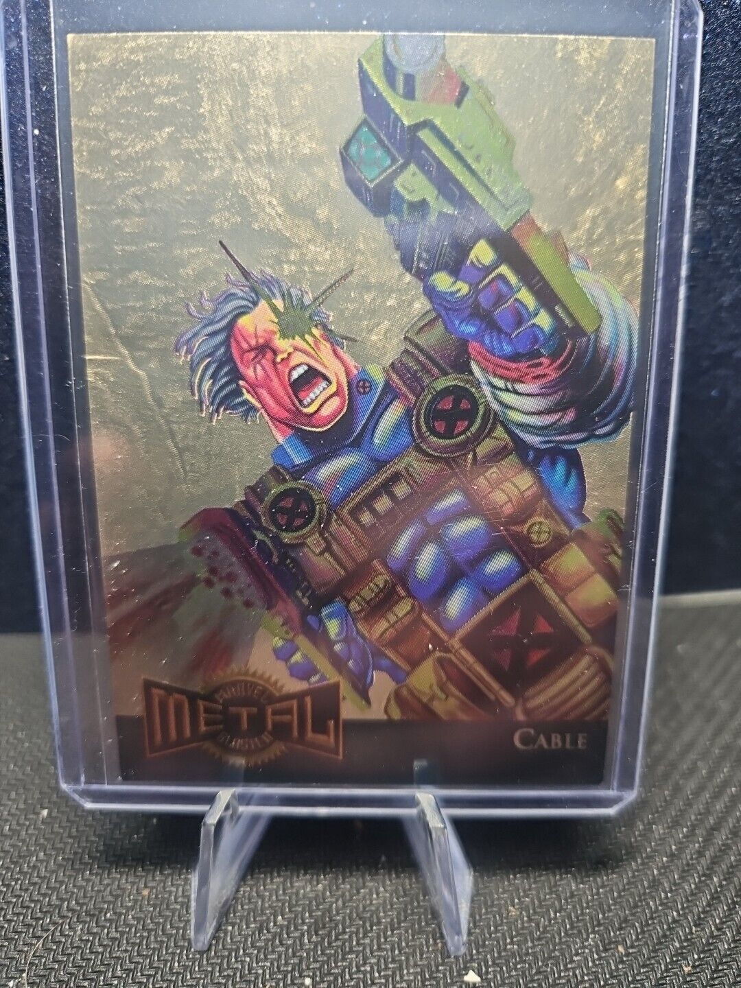 1995 Fleer Marvel Metal Cable Gold Blaster Limited Edition Card #1