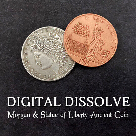 Digital Dissolve (Morgan & Statue of Liberty Ancient Coin) Close up Magic Tricks