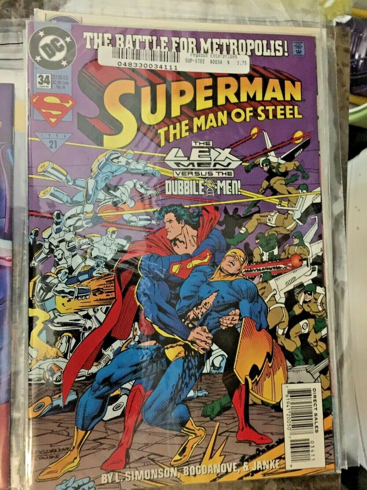 Superman: The Man of Steel #34 (DC, Jun 94) Battle for Metropolis
