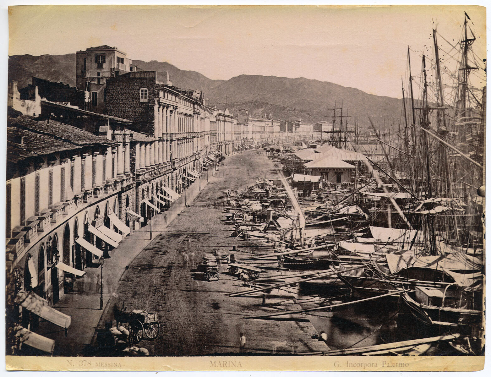 Messina Sicily Marina before the earthquake Original photo Incorpora 1880c L787