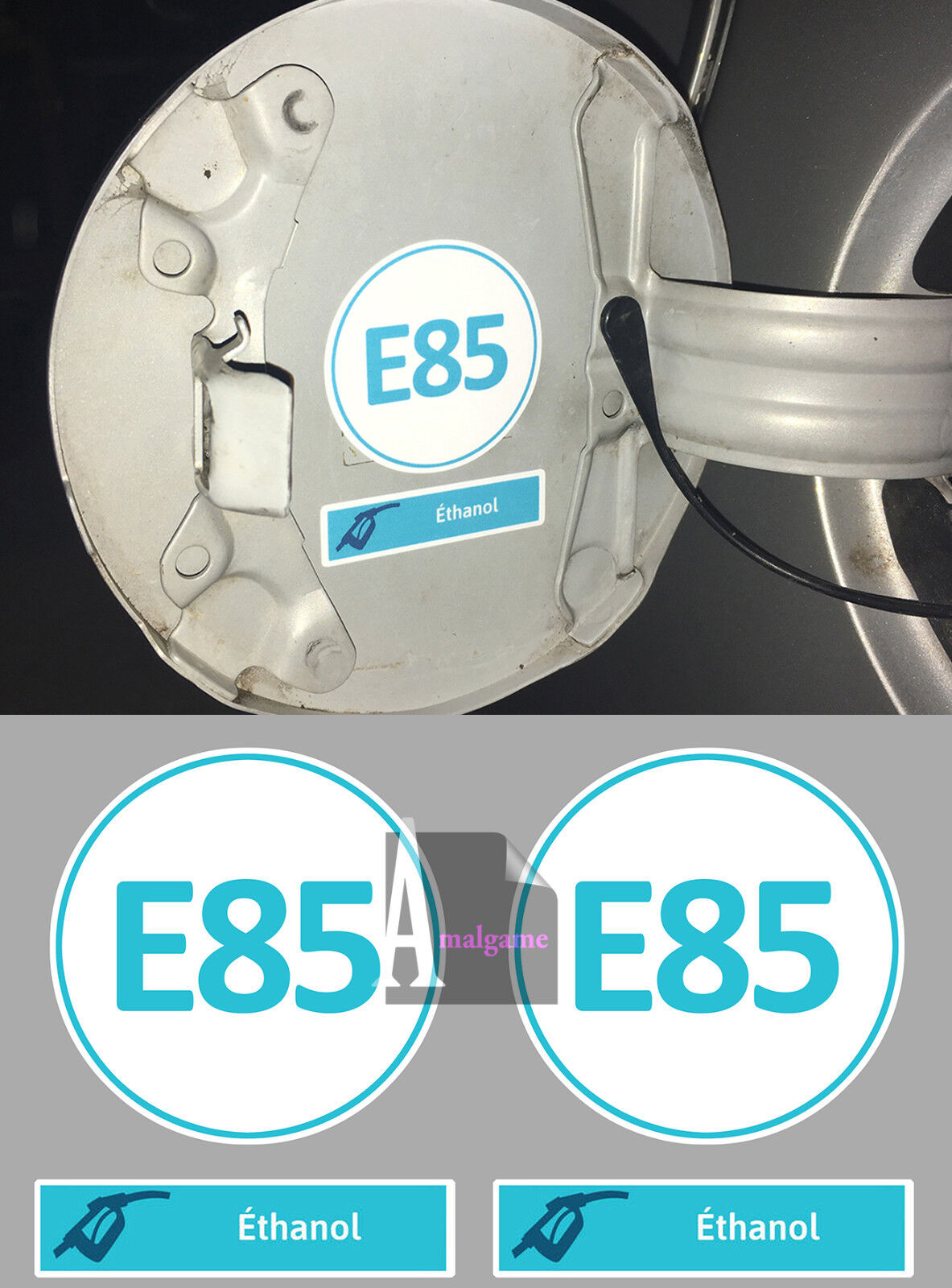 SET OF 2 X ETHANOL E85 FUEL STICKER STICKER SIZE: 5cm