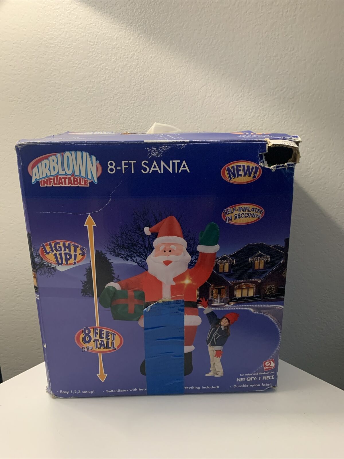 Gemmy 2006 Airblown Inflatable 8-ft Santa Lights Up Tested And Works 