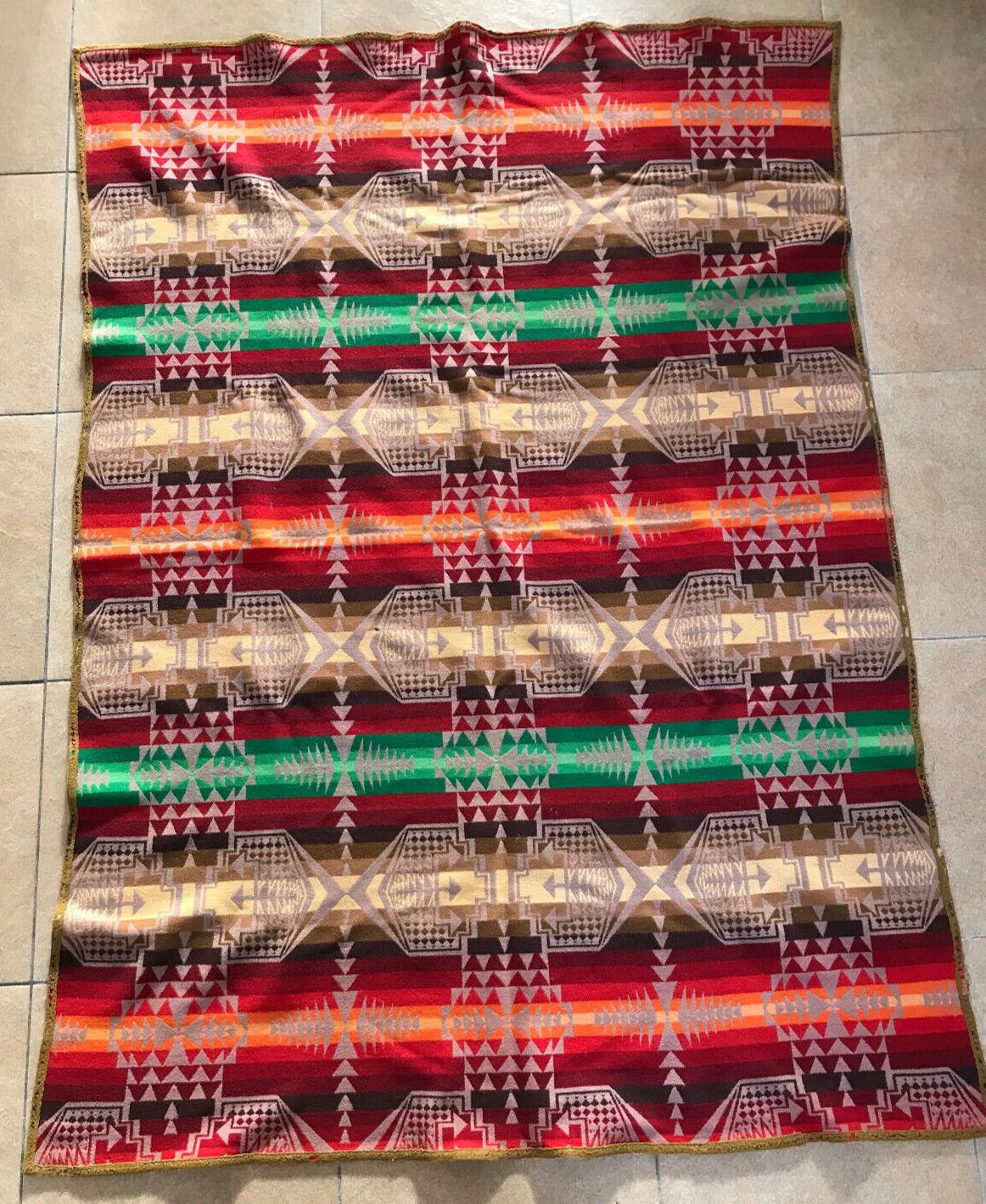 Antique Pendleton Blanket 1920s Indian Trade Native American Copyright '21 74x55