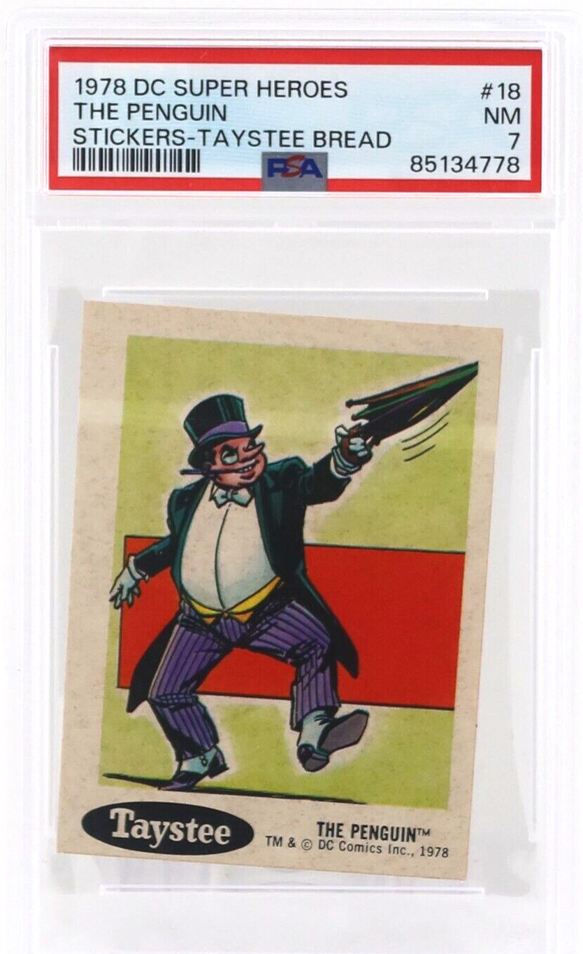 1978 Taystee Bread Stickers THE PENGUIN #18 PSA 7