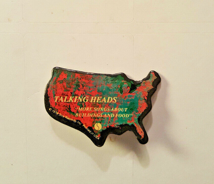 TALKING HEADS More Songs About Buildings And Food Pinback Vintage Button 1978