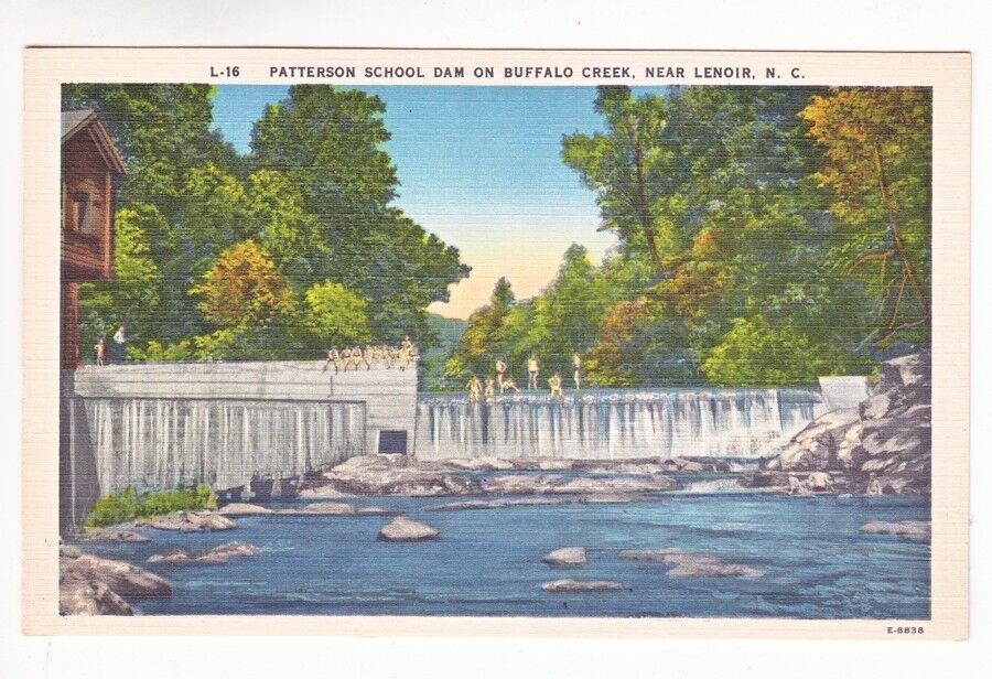 Postcard: Patterson School Dam, Buffalo Creek, Lenoir N.C.