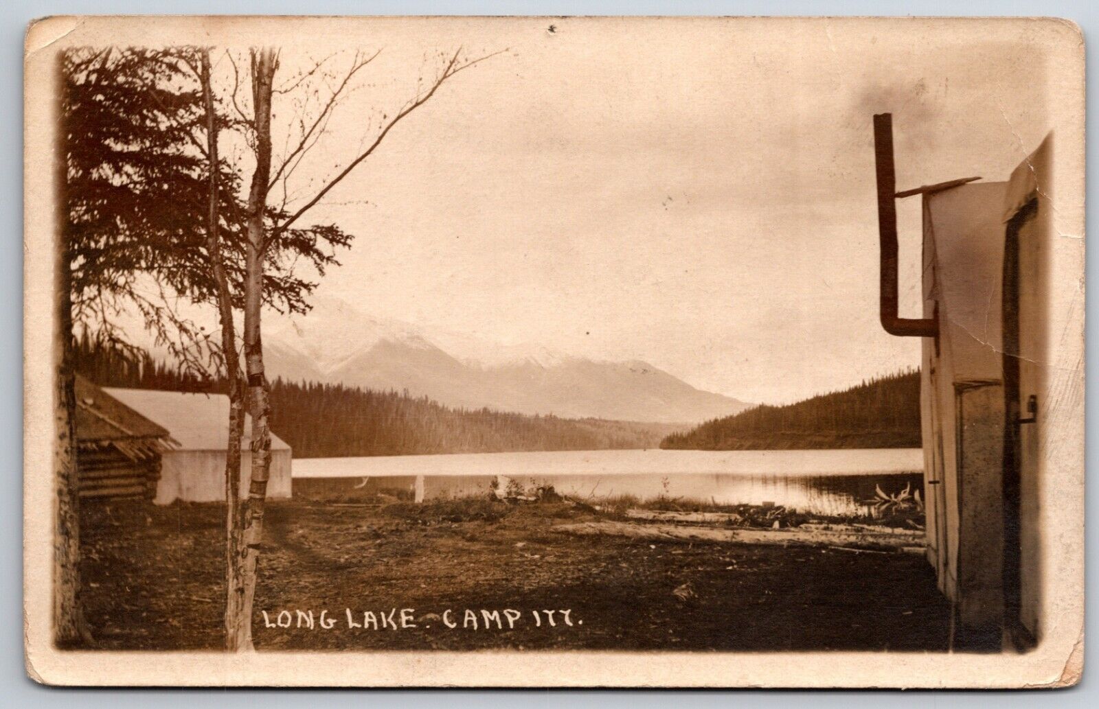RPPC Long Lake Camp Itt Willow Alaska AK UNP 1910s Postcard K3