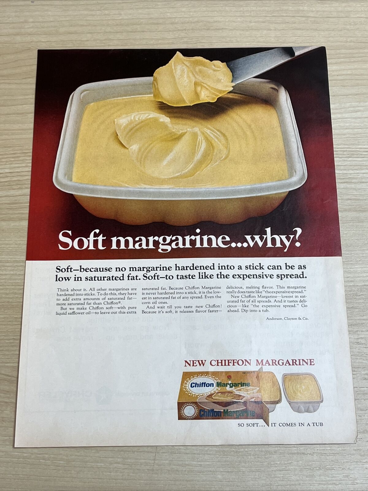 Chiffon Margarine Soft Spread 1966 Vintage Print Ad Life Magazine