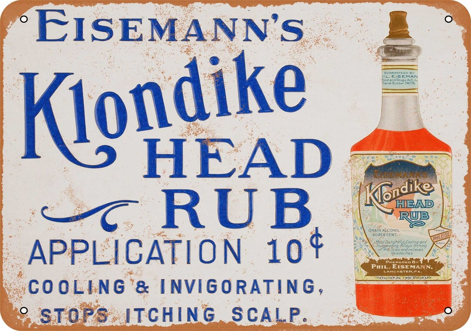 Metal Sign - Eisemann's Klondike Head Rub - Vintage Look Reproduction