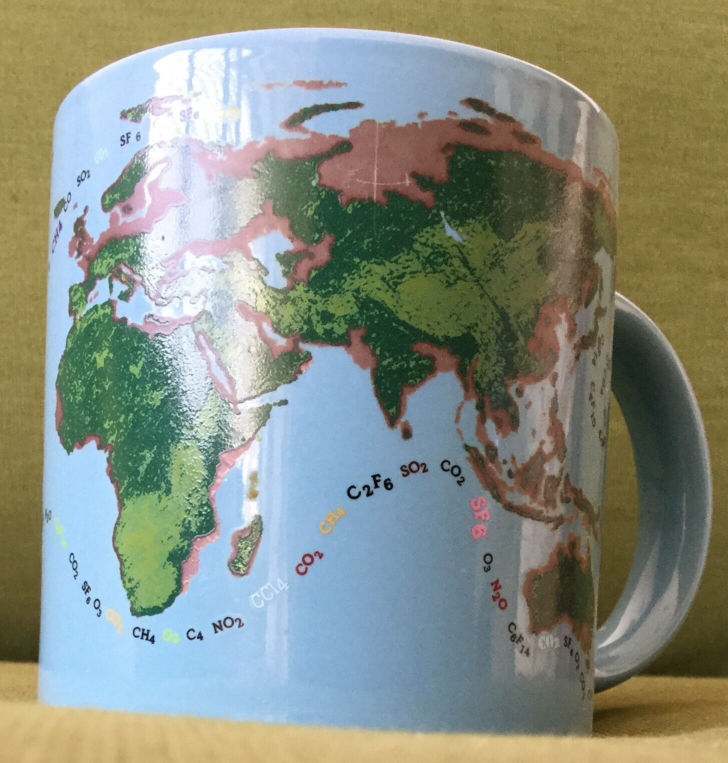 Global Warming Porcelain Mug Earth's greenhouse gases and Hole in the Ozone