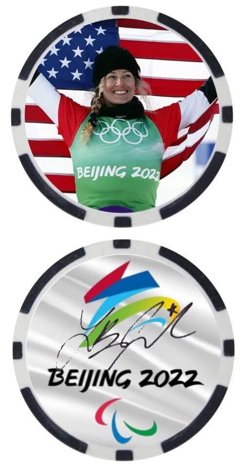 Lindsey Jacobellis - USA OLYMPIC MEDALIST - 2022 BEIJING *POKER CHIP* (SIGNED)