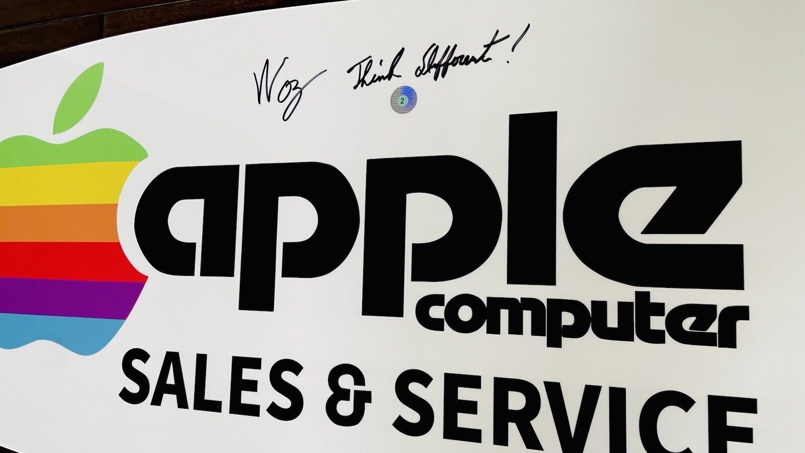🔥 Steve Wozniak Signed Apple Computers Sign Dealer Store Macintosh Steve Jobs