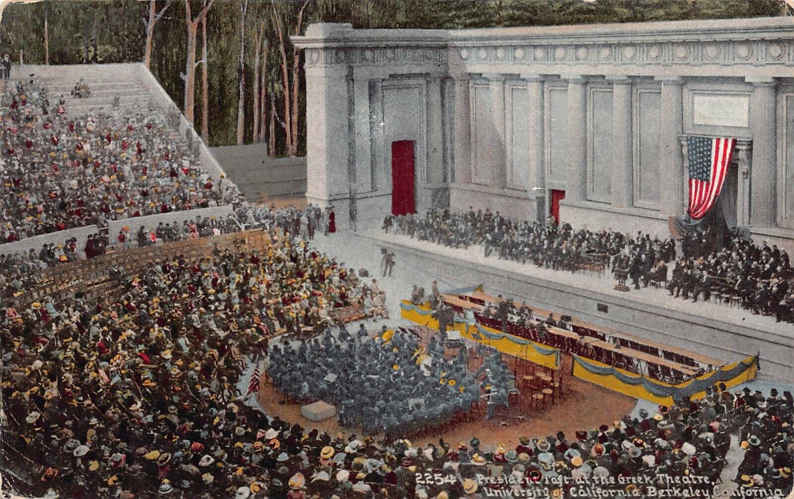 President Taft at the Greek Theater, Berkeley, California, 1912 Postcard, Used