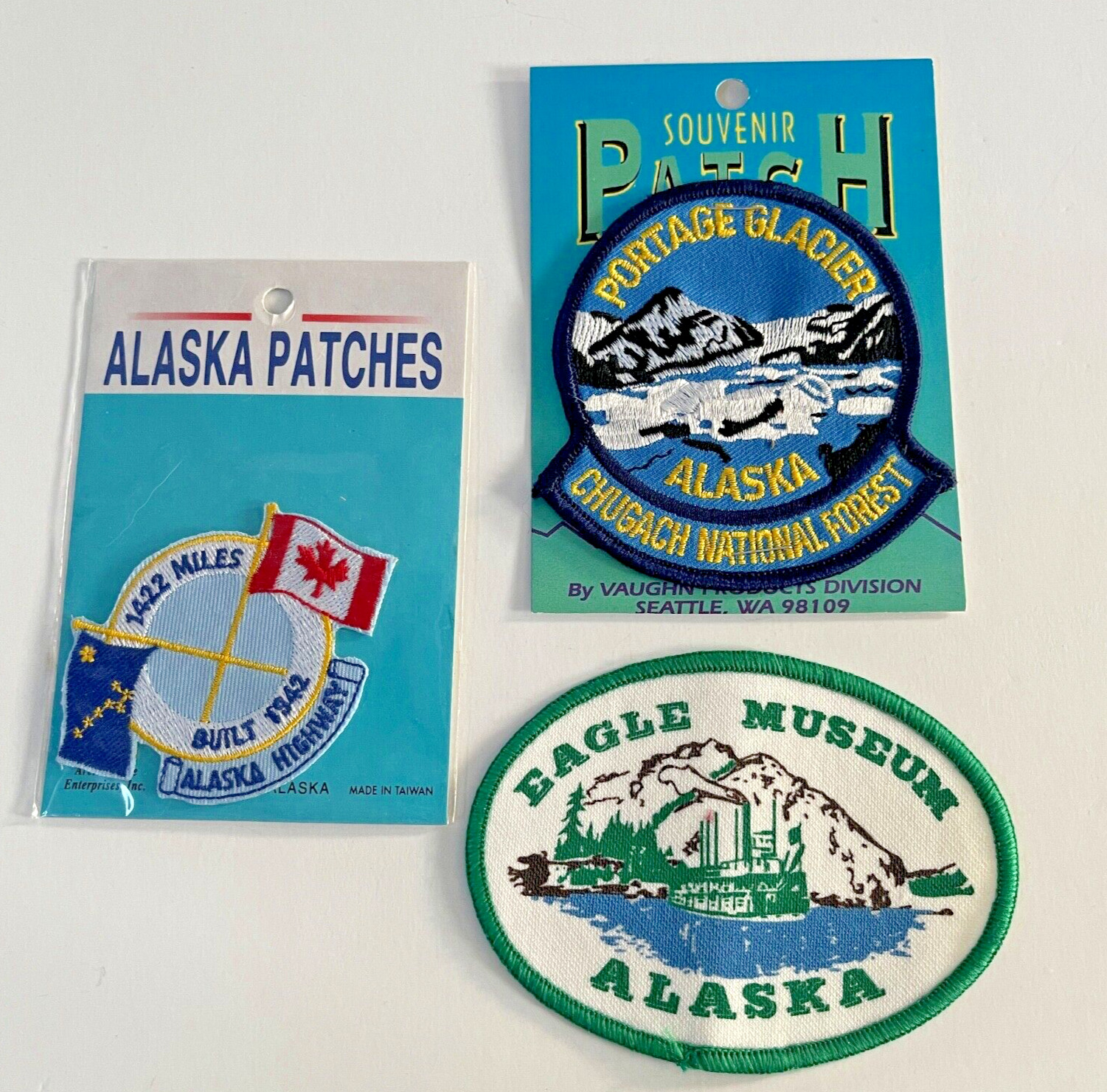 Alaska Patch Eagle Museum Portage Glacier Highway Iron-On Sew On 3-4\