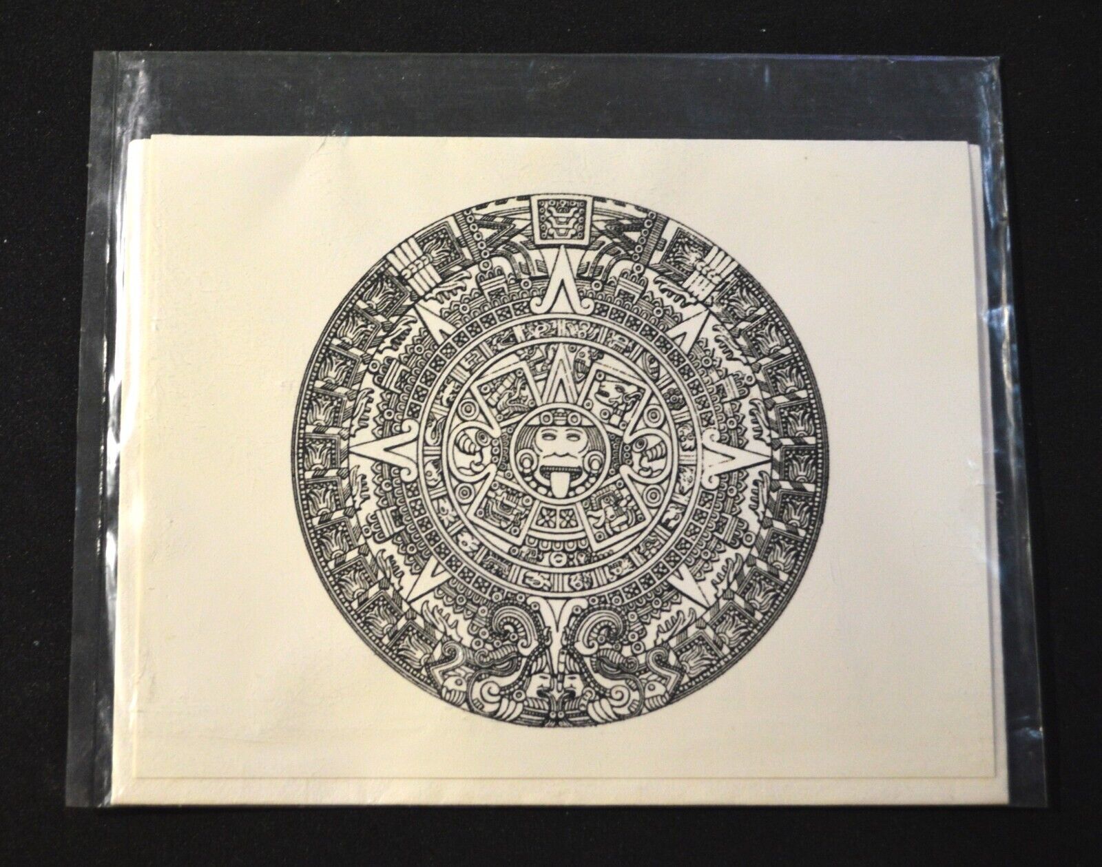 Aztec Calendar Stone Notecard Blank w/ Envelope by Handsome Prints Thermography