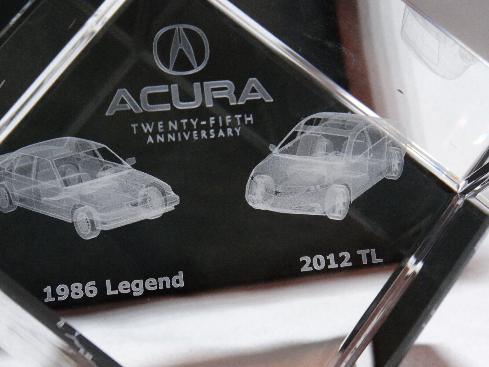 Rare Acura 25th Anniversary Commerative Laser Etched Desk Peice -Acura Legend TL