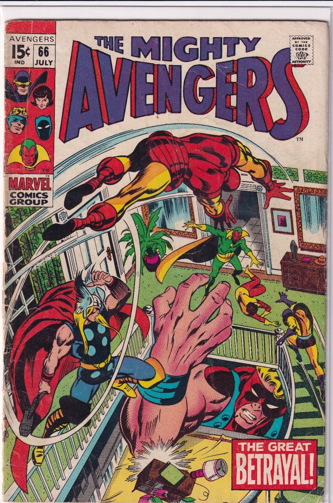Avengers #66 (Marvel 1969) 1st Mention of Adamantium; 1st Appearance of Ultron-6