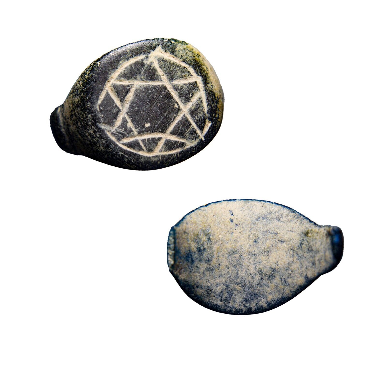 RARE Judaea Ancient Jewish Artifact Signet Seal Star of David 6 Points wCOA