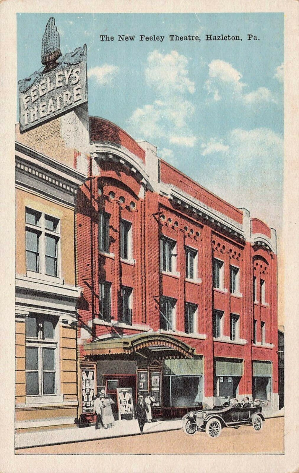 The New Feeley Theater, Hazleton, Pennsylvania, Early Postcard, Unused 