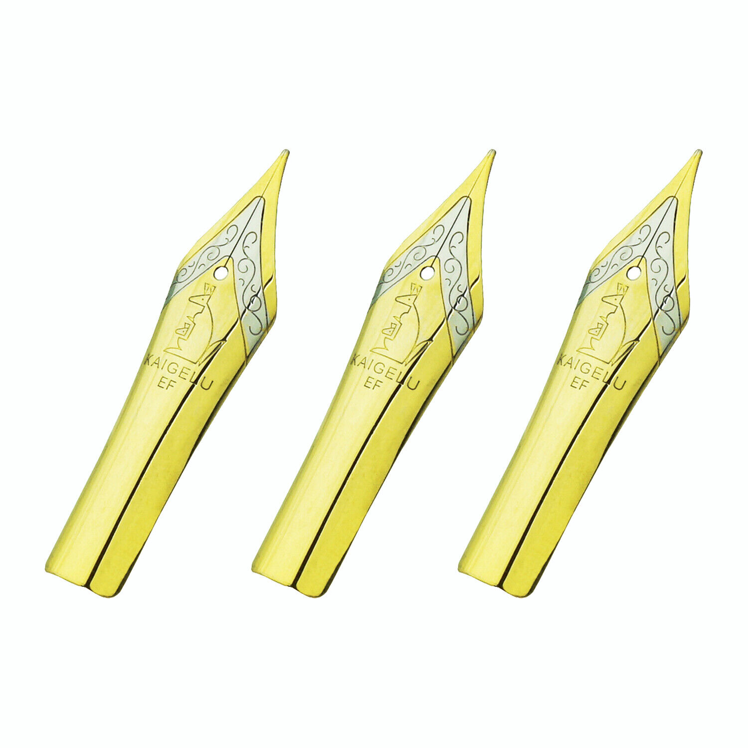 3 PCS Kaigelu Fountain Pen Nibs Spare EF/F/M Nib, #6 Size, 35mm