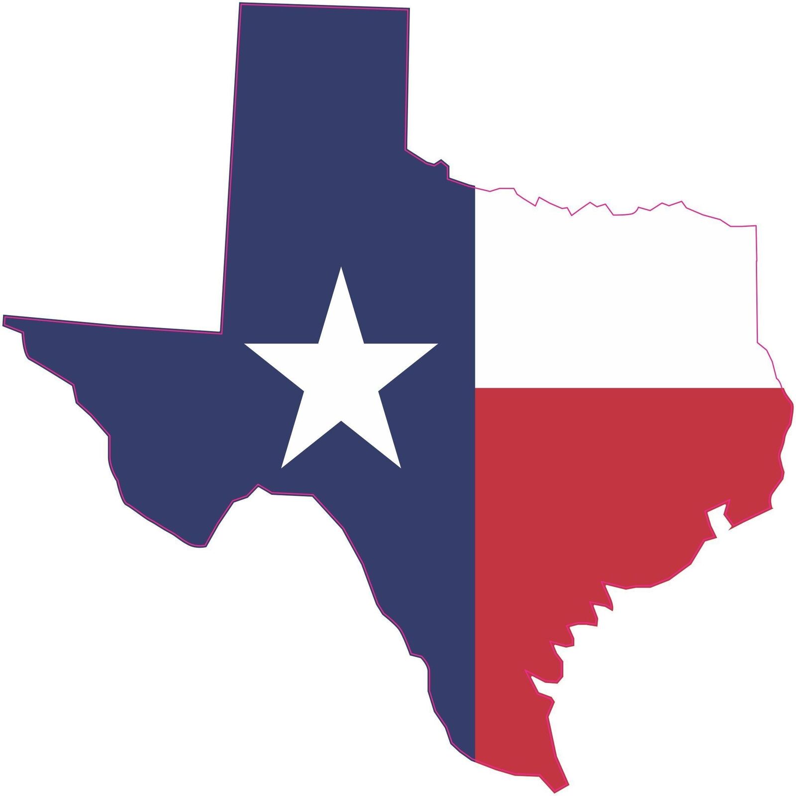 7in x 7in Die Cut Texas State Flag Bumper Sticker Vinyl Window Decal
